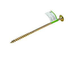 Саморез конструкционный по дереву TORX40 10x220, прессшайба, желт. цинк (с этик./1шт)
