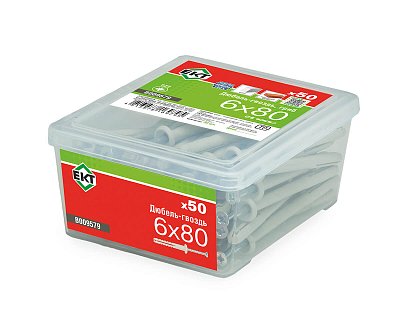 Дюбель-гвоздь GL, 6x80 гриб, нейлон, ЕКТ (пласт.конт./50шт)