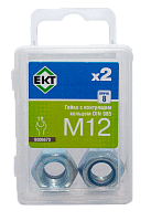 Гайка   М12 с контрящим кольцом, DIN 985, цинк, прочн.8 (упак/2шт)