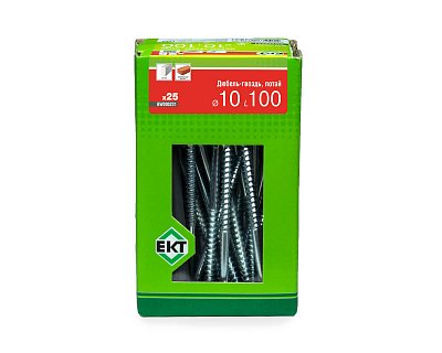 Дюбель-гвоздь GL, 10x100 потай, п/п, ЕКТ (кор. с окном/25шт)