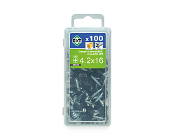 Саморез с п/ш, острый 4.2х16 RAL9005 (упак/100шт)