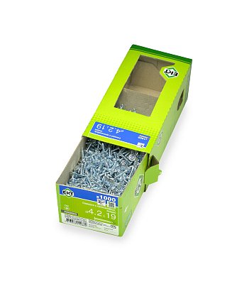 Саморез с п/ш 4.2х19 сверло, цинк, в коробке с окном, ЕКТ (упак/1.000шт)