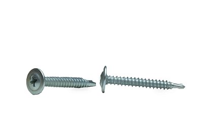 Саморез с прессшайбой 4.2x32, сверло, цинк, дой-пак S, МОНТАЖ (пакет/50шт)