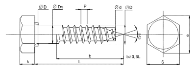 Саморез с 6-гранной головкой SSD, 6х70 острый, цинк (упак/100шт)