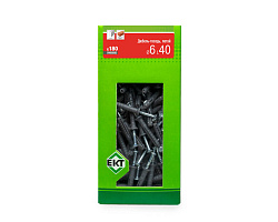 Дюбель-гвоздь GL, 6x40 потай, п/п, ЕКТ (кор. с окном/180шт)