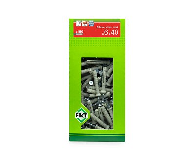 Дюбель-гвоздь GL, 6x40 потай, нейлон, ЕКТ (кор. с окном/180шт)