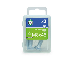 Болт шестигранный 8х 45, цинк, прочн. 8.8 DIN 933 (ГОСТ 7798-70) (упак/3шт)