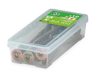 Саморез конструкционный 6.0x100, прессшайба, желтый цинк, ЕКТ (мини-конт./10шт)