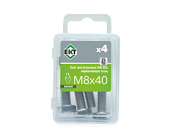 Болт с шестигранной головкой M8х40, DIN933, НЕРЖ. СТАЛЬ, ЕКТ (упак/4шт)
