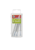 Гвоздевой дюбель с цилиндрической головкой KEW ND Z 6x80, (упак/6шт) НЕЙЛОН