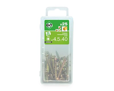 Саморез конструкционный 4.5x40, потай, желтый цинк, ЕКТ (мини-конт./25шт)