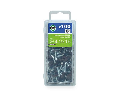 Саморез с п/ш, сверло 4.2х16 RAL8017 (упак/100шт)
