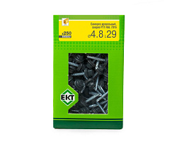 Саморез кровельный с резин. прокл. 4.8х29 сверло PT1, RAL 7016, в коробке с окном, ЕКТ (упак/250шт)