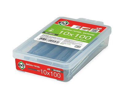 Дюбель-гвоздь GL, 10x100 цилиндр, п/п, ЕКТ (пласт.конт./6шт)