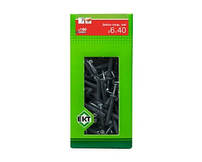 Дюбель-гвоздь GL, 6x40 гриб, п/п, ЕКТ (кор. с окном/180шт)