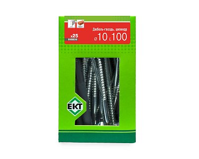 Дюбель-гвоздь GL, 10x100 цилиндр, п/п, ЕКТ (кор. с окном/25шт)