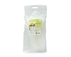 Кабельная стяжка с установочным отверстием 3.6х150, белая (упак/100шт)