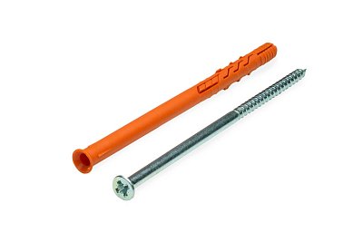 Рамный дюбель с пот/борт., шуруп потай PZ, 10x160 RD-Z, (+ бита PZ4) НЕЙЛОН ЕКТ (упак/25шт)