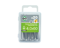 Саморез универсальный 4.0х60, НЕРЖ. СТАЛЬ ,ЕКТ (упак/20шт)