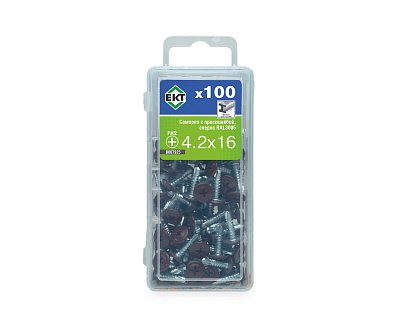 Саморез с п/ш, сверло 4.2х16 RAL3005 (упак/100шт)