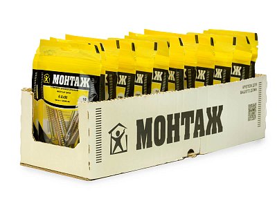 Саморез универсальный 6.0x80, желтый цинк, дой-пак S, МОНТАЖ (пакет/10шт)