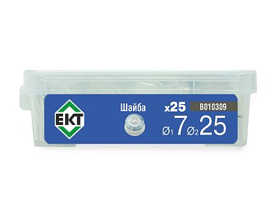 Шайба для поликарбоната, 7x25, прозрачная, ЕКТ (пласт.конт./25шт)