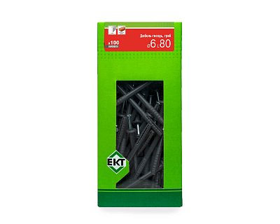 Дюбель-гвоздь GL, 6x80 гриб, п/п, ЕКТ (кор. с окном/100шт)