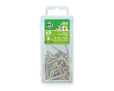 Саморез конструкционный 3.5x35, потай, желтый цинк, ЕКТ (мини-конт./50шт)
