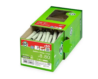 Дюбель-гвоздь GL, 8x80 потай, нейлон, ЕКТ (кор. с окном/50шт)