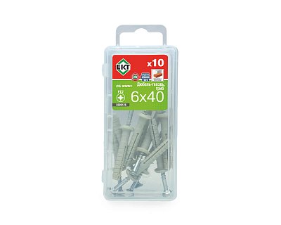 Дюбель-гвоздь GL, 6x40 гриб, нейлон, ЕКТ (мини-конт./10шт)