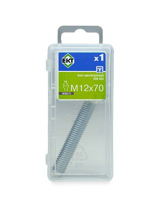 Болт шестигранный 12х 70, цинк, прочн. 8.8 DIN 933, (упак/1шт)