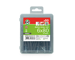 Дюбель-гвоздь GL, 6x80 гриб, п/п, ЕКТ (пласт.конт./50шт)