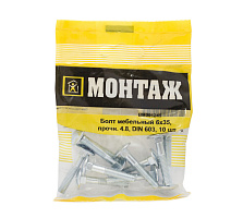 Болт мебельный 6х35, цинк, прочн. 4.8 DIN 603 (пакет/10шт)