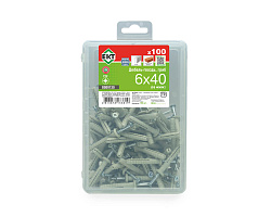 Дюбель-гвоздь GL, 6x40 гриб, нейлон, ЕКТ (пласт.конт./100шт)