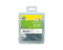 Гвоздь строительный 3,0х80 в пласт. контейнере (упак/0,4кг)