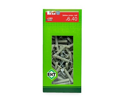 Дюбель-гвоздь GL, 6x40 гриб, нейлон, ЕКТ (кор. с окном/180шт)