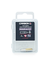 Насадка крестообразная PH3х25мм 1/4" TiN, S2 в боксе CARBON (упак/2шт)