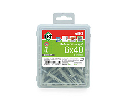 Дюбель-гвоздь GL, 6x40 гриб, нейлон, ЕКТ (пласт.конт./50шт)