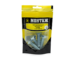 Болт с шестигр. головкой М12х40/40, DIN933/ГОСТ 7798-70,кл.5.8,цинк МОНТАЖ (пакет/4шт)