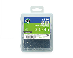 Саморез по ГК, частый шаг 3,5х45 в пласт. контейнере (упак/130шт)