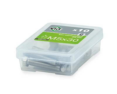 Болт с шестигранной головкой M5х30, DIN933, НЕРЖ. СТАЛЬ, ЕКТ (упак/10шт)