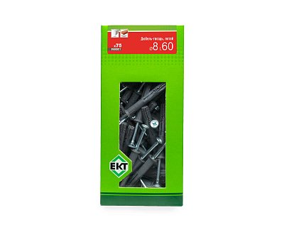 Дюбель-гвоздь GL, 8x60 потай, п/п, ЕКТ (кор. с окном/75шт)
