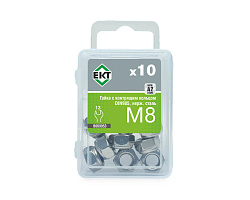 Гайка с контрящим кольцом М8, DIN985, НЕРЖ. СТАЛЬ, ЕКТ (упак/10шт)