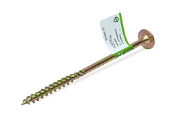 Саморез усиленный по дереву TORX40 10x200, прессшайба, желт. цинк (с этик./1шт)