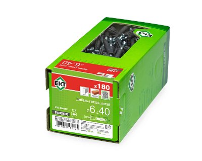 Дюбель-гвоздь GL, 6x40 потай, п/п, ЕКТ (кор. с окном/180шт)