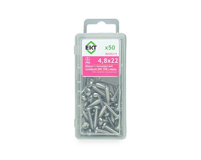 Шуруп с полукруглой головкой SDP-S, 4.8х22, DIN7981, нерж. сталь (упак/50шт)