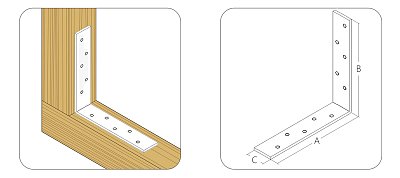 Крепежный балочный уголок 120x80x35/4 KB2, желтый цинк (шт)