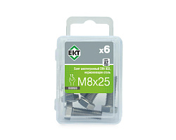 Болт с шестигранной головкой M8х25, DIN933, НЕРЖ. СТАЛЬ, ЕКТ (упак/6шт)