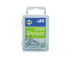 Винт 3х20 полуцилиндр. головка Ph, цинк, прочн. 4.8 DIN 7985 (упак/20шт)