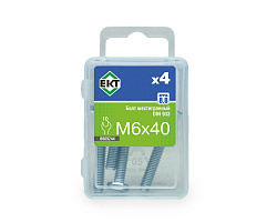 Болт шестигранный 6х 40, цинк, прочн. 8.8 DIN 933 (ГОСТ 7798-70) (упак/4шт)